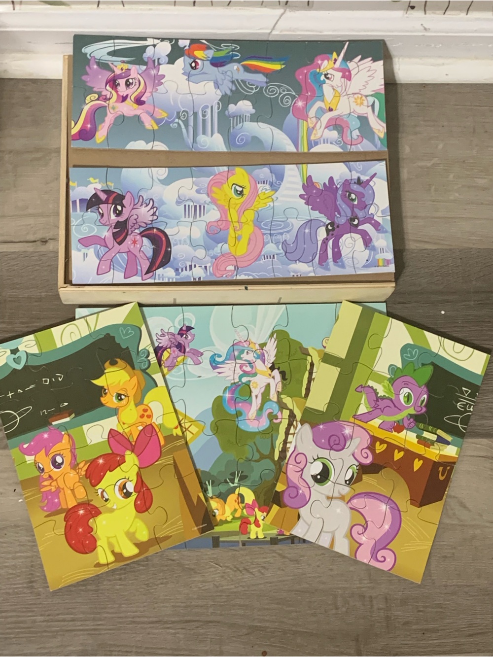 🌸 My Little Pony 5 Puzzle Set in Wooden Travel Box